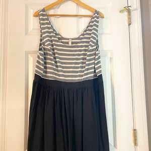 Black, white and gray stripe dress
